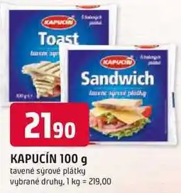 Trefa KAPUCÍN 100 g tavené sýrové plátky vybrané druhy nabídka