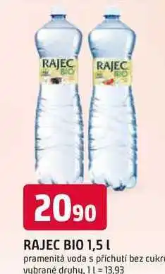 Trefa RAJEC BIO 1,5L pramenitá voda s příchutí bez cukru nabídka