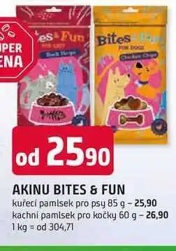 Trefa AKINU BITES & FUN kuřecí pamlsek pro psy nabídka