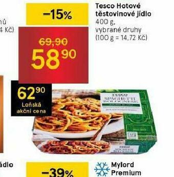 Tesco Tesco hotové těstovinové jídlo nabídka