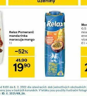 Tesco Relax pomeranč mandarinka maracuja mango nabídka