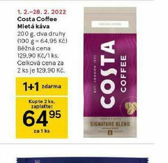 Tesco Costa coffee mletá káva nabídka