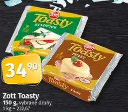 COOP TIP Zott Toasty nabídka