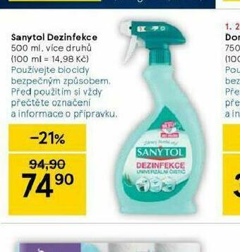 Tesco Sanytol dezinfekce nabídka