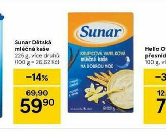 Tesco Sunar dětská mléčná kaše nabídka