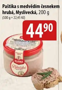 Bala Paštika s medvědím česnekem hrubá, Myslivecká nabídka