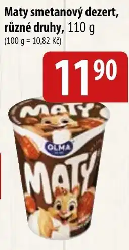 Bala Maty smetanový dezert nabídka