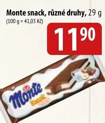 Bala Monte snack nabídka