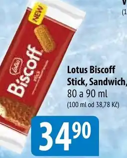 Bala Lotus Biscoff Stick, Sandwich nabídka