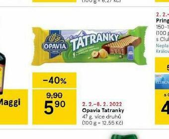 Tesco Opavia tatranky nabídka