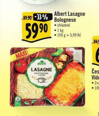 Albert Lasagne bolognese nabídka