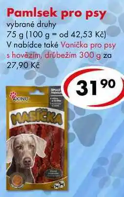 CBA Pamlsek pro psy, vybrané druhy nabídka