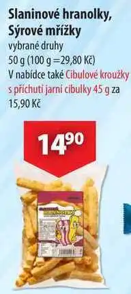 CBA Slaninové hranolky, Sýrové mřížky nabídka