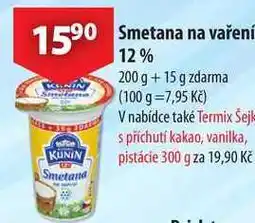 CBA Smetana na vaření 12% 200 g + 15 g zdarma nabídka