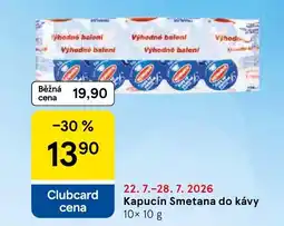Tesco Kapucín Smetana do kávy nabídka