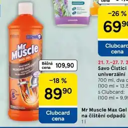 Tesco Mr Muscle Max gel na čištění odpadů nabídka