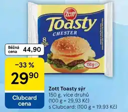 Tesco Zott Toasty sýr nabídka