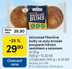 Tesco Schulstad Pšeničné bulky ve stylu briošek posypané Iněným semínkem a sezamem nabídka