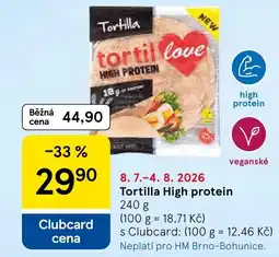 Tesco Tortilla High protein nabídka