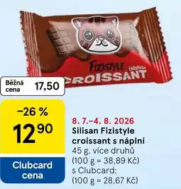 Tesco Silisan Fizistyle croissant s náplní nabídka