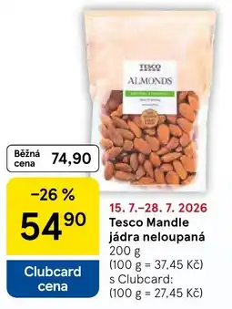 Tesco Tesco Mandle jádra neloupaná nabídka