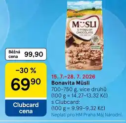 Tesco Bonavita Müsli nabídka