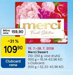 Tesco Merci Dezert nabídka