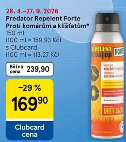 Tesco Predator Repelent Forte Proti komárům a klíšťatům nabídka