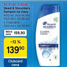 Tesco Head & Shoulders Šampon na vlasy nabídka