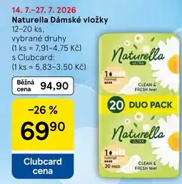 Tesco Naturella Dámské vložky nabídka