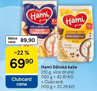 Tesco Hami Dětská kaše nabídka