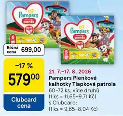 Tesco Pampers Plenkové kalhotky Tlapková patrola nabídka