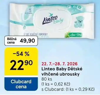 Tesco Linteo Baby Dětské vlhčené ubrousky nabídka