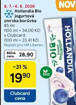 Tesco Hollandia Bio jogurtová zmrzka borůvka nabídka