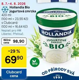 Tesco Hollandia Bio jogurtová zmrzka nabídka