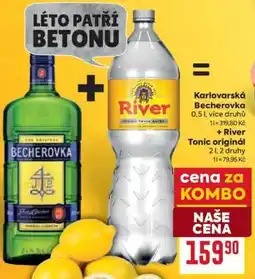 Billa Karlovarská Becherovka + River Tonic nabídka