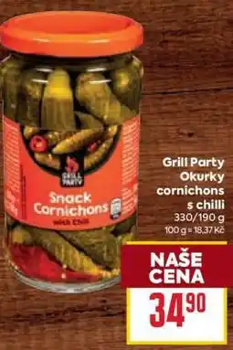 Billa Grill Party Okurky Cornichons s chilli nabídka
