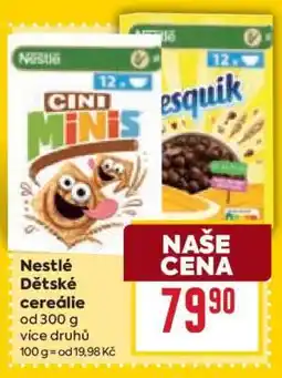 Billa Nestlé Dětské cereálie nabídka
