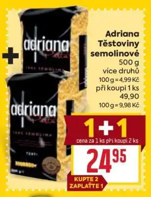 Billa Adriana Těstoviny semolinové nabídka