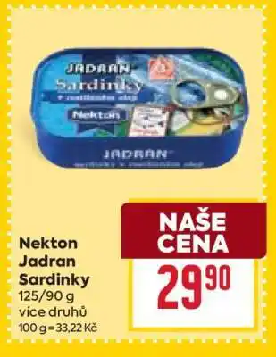 Billa Nekton Jadran Sardinky nabídka