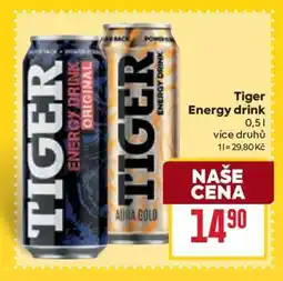 Billa Tiger Energy drink nabídka