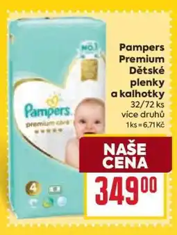 Billa Pampers premium Dětské plenky a kalhotky nabídka