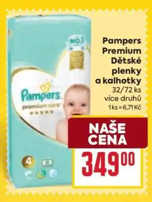 Billa Pampers premium Dětské plenky a kalhotky nabídka