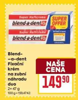 Billa Blend-a-dent Fixační krém na zubní náhradu duo nabídka