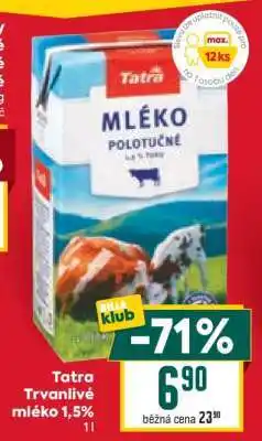 Billa Tatra Trvanlivé mléko 1,5% nabídka