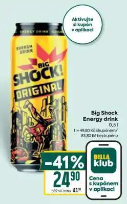Billa Big Shock energy drink nabídka