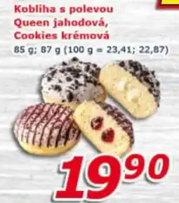 ESO MARKET Kobliha s polevou Queen jahodová, Cookies krémová nabídka