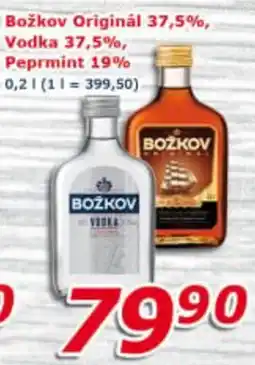 ESO MARKET Božkov Originál 37,5%, Vodka 37,5%, Peprmint 19% nabídka