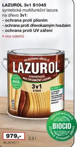 Barevný ráj LAZUROL 3v1 S1045 syntetická multifunkční lazura na dřevo 3v1 nabídka