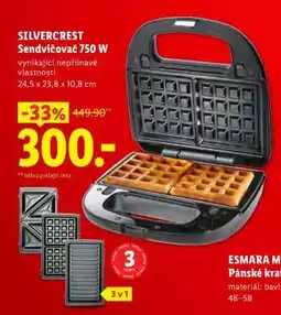 Lidl SilverCrest Sendvičovač 750 W nabídka